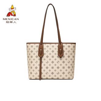 稻草人（MEXICAN）   新款米白色百搭复古单肩包通勤女包