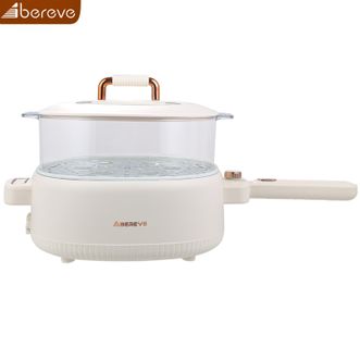 艾贝丽/Abereve  多功能锅4.5L大容量蒸煮一体锅1500W大火力电炒锅火锅涮锅可拆卸手柄陶瓷釉内胆