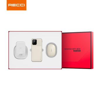 RECCI  RG16移动电源一万毫安礼盒套装带支架