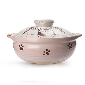 陶煲王（TAOBAOWANG）  3.5L日式砂锅煲汤陶瓷炖汤锅煲仔饭 福猫陶锅PB-2611W