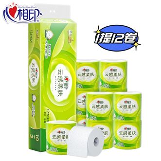 心相印卷纸云感柔肤系列4层110克12卷1提卫生纸巾