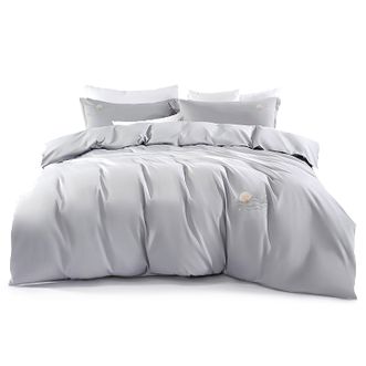 水星家纺  60s长绒棉刺绣四件套-珀海晨雾200*230cm