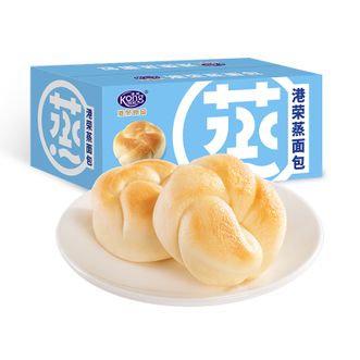 港荣  蒸面包淡奶味460g/箱 黄味夹心营养早餐办公室休闲零食点心手撕面包孕妇食