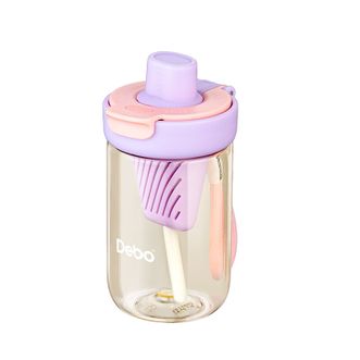 德铂（Debo）  米兹 Tritan塑料杯  DEP-904  500ml  紫粉色  运动水杯大容量户外便携弹盖健身杯