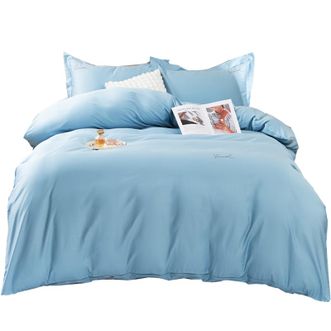 罗曼罗兰/ROMROL  贡缎刺绣全棉四件套(100S)--蓝色200*230cm