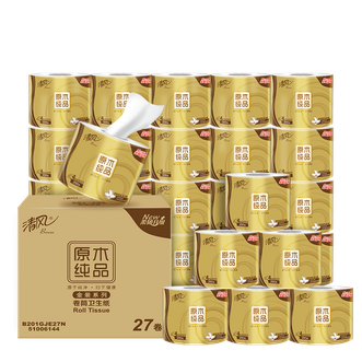 清风  有芯卷纸 原木金装4层加厚200克*27卷*5箱