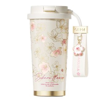 格沵/germ  花语系列闪耀咖啡杯 保温杯大容量学生杯子女生礼物 一杯三饮保温保冷 樱花款500ml