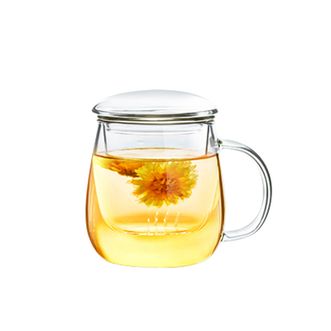 物生物（RELEA）小蘑菇三件杯320mL玻璃泡茶杯玻璃水杯高颜值茶水分离水杯JV01-0092-0320-ST