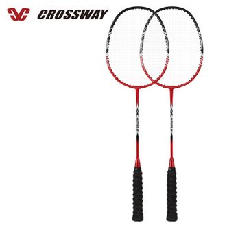 克洛斯威（CROSSWAY）  羽毛球拍 双拍 体育用品 2支装 H10碳素一体拍【红色】