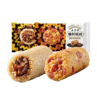 五芳斋  糯米爆料饭团 【【2袋6枚】卤肉*3枚+腊味香肠*3枚 加热即食速冻速食点心早餐肉松懒人食品