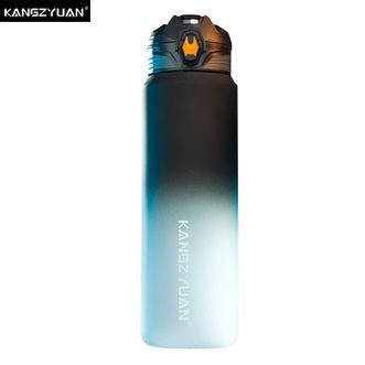 康知缘/KANGZYUAN  未来战士彩虹运动水杯 1000ML大容量高颜值便携刻度饮水杯 渐变黑