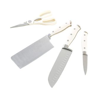 栢士德/BYSTON  家用菜刀 三德刀 果皮刀 剪刀四件套 阿菲尔厨具套装BST-165