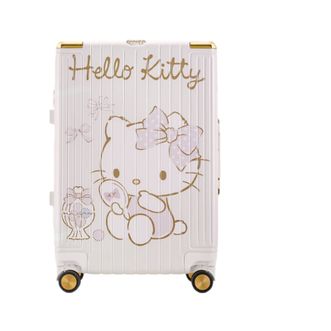 银座  20英寸凯蒂猫联名七夕礼物万向轮大容量行李箱 钢琴白-蝴蝶香水 20英寸