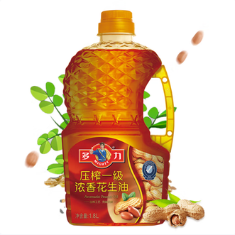 多力  花生油压榨一级浓香花生油1.8L  蒸煮锁香*恒温留香*炒菜超香