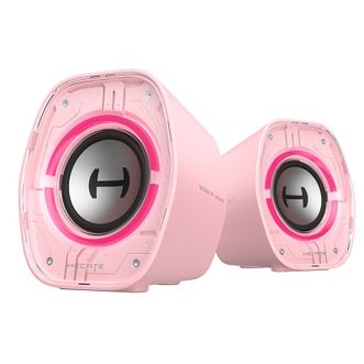 漫步者/EDIFIER  2.0桌面赛博无线小音箱 USB一线通酷炫RGB 蓝牙5.4专业电竞音响G1200粉色