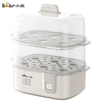 小熊/Bear  煮蛋器蒸蛋器双层12枚蛋 早餐神器鸡蛋羹蒸锅一体机小型一键易操作煮蛋器 无蒸碗