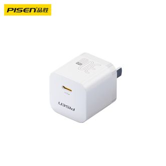 品胜（PISEN)PD30氮化镓双Type-C充电器、苹果15promax充电头PD30W/20W快充适用iPhone14/13华为小米手机ipad平板插头27W白色