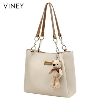 viney  包包女包时尚牛皮手提包潮流斜挎包轻便通勤大容量女士托特包 4649