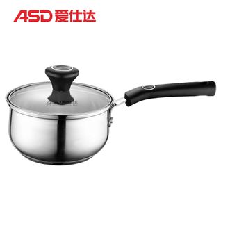 爱仕达/ASD  正品磁通不锈钢奶锅16cm 煮面锅热牛奶锅小汤锅坚固耐用 宝宝辅食锅