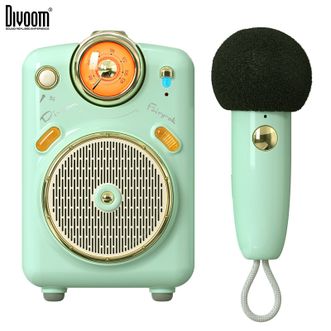 点音Divoom  迷你蓝牙小音箱 Fairy-ok·小魔女 家庭K歌音箱 话筒一体卡拉OK唱歌音响 户外便携式无线迷你音响 带麦克风生日礼物 【抹茶绿】