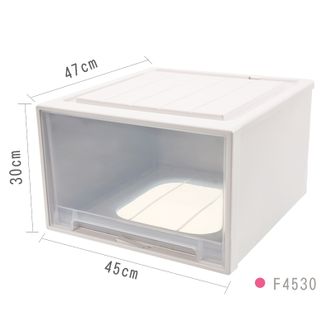 百露（BELO） 可叠加抽屉式收纳盒 透明衣服零食塑料整理柜 45*47*30cm