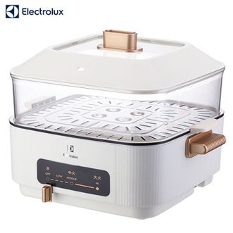 伊莱克斯/Electrolux  5L电火锅料理锅电蒸锅电炖锅多功能锅 厨房电器炖煮锅电煮锅涮锅蒸蛋器蒸包子蒸馒头蒸饺蒸海鲜煎烤机多用途锅电热锅EGHP-6020白色