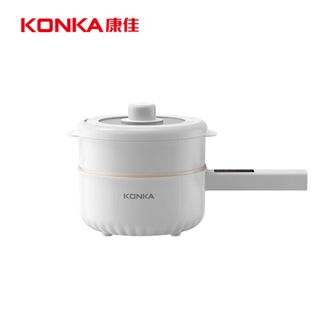 康佳/Konka  电煮锅 多用途多功能电热锅 1.6L 蒸煮一体 KDZG-7124E-W