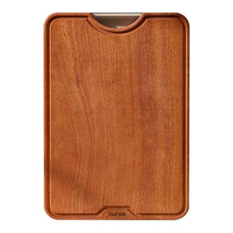 苏泊尔(SUPOR)   砧板乌檀木整木菜板实木加厚案板擀面板切菜板双面可用木质粘板 【34*24*2.5cm】