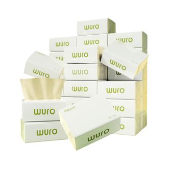 无染/wuro  天然抑菌竹纤维纸巾 S码 3层100抽30包 WR024