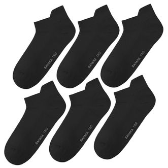 蕉趣/BANANA TRIP  一次性袜子女士船袜舒适旅行出差日抛真空包装加厚棉质  黑色6双装*2包