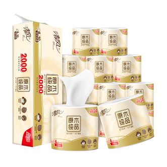 清风  原木卷纸无芯中长卷 2000克/提 1提12卷