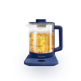 HYUNDAI  多功能养生壶智能触控大容量养生壶花茶壶煎药壶 浅蓝色+滤网 1.5L