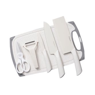 拜格（Bayco）  菜刀菜板套装辅食工具剪刀水果刀削皮刀具6件套 BD2983