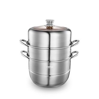 德铂（Debo）  玛格丽蒸锅  304不锈钢32cm电磁炉燃气炉通用汤锅