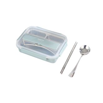乐仕菲斯（RSFH） 304食品接触用不锈钢分格餐盘设计1.2L华乐饭盒套装 RS319T