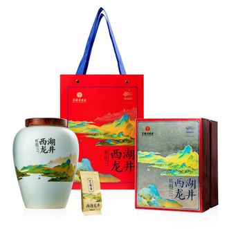 艺福堂  艺福堂茶叶千里江山杭韵西湖龙井单瓷年货礼盒装200g