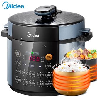 美的/Midea  双胆5L电压力锅 压力煲 一键手动排气