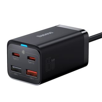 倍思（Baseus）65W氮化镓桌面充电器  USB/Type-C充电头多口快充套装 手机平板笔记本充电器  黑色