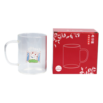 怡乐雅  高硼硅办公玻璃水杯耐热耐冷杯易清洗不易炸裂玻璃水杯  YLYS420  420ml