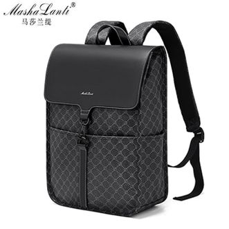 马莎兰缇/MashaLanti  大容量双肩包男可容纳15.6英寸电脑包大学生书包轻便商务背包M235309Q30130A