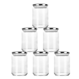 拜杰  圆形密封罐  500ml*6只装  玻璃瓶蜂蜜瓶罐头瓶果酱辣椒酱瓶燕窝分装瓶