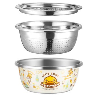 炊大皇（COOKER KING）  盆筛三件套家用厨房小工具洗菜盆洗水果盆TP03XHY