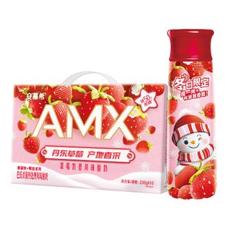 伊利  丹东草莓奶昔安慕希AMX风味酸奶230g*10瓶