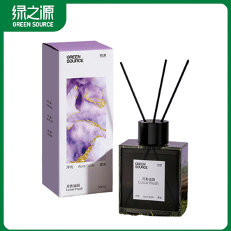 绿之源  卧室香氛室内家用持久无火房间卫生间厕所专用浮光鎏金系列丨香薰藤条50ml*1 月影谧园