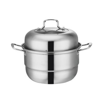易铂  金钢蒸锅家用30cm双层加厚层蒸煮两用锅Y-P8029双层