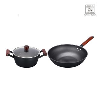 火象  古风精铁两件套锅具 古风精铁两件套锅具 家用锅具套装 汤锅炒锅锅具套装