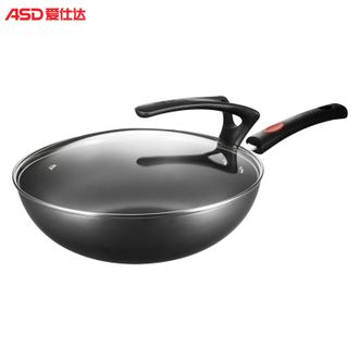 爱仕达/ASD  不易锈精铁无涂层炒锅32cm 家用厨房炒菜锅 厨房烹饪锅具可立盖
