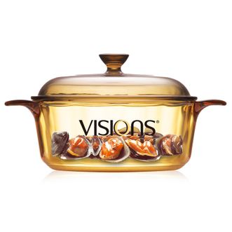 康宁VISIONS 1.25L晶彩透明玻璃汤锅炖锅可明火