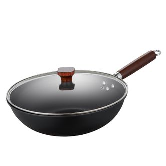 Debo  劳里森-配盖炒锅家用无涂层精铁炒菜锅 配盖 32cm DEP-DZ961