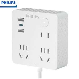 飞利浦/Philips  插座桌面魔方USB插座1.8米一转多插线板插排排插接线板扩展多用插板